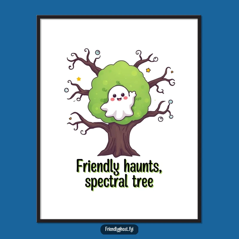 Free Printable Wall Art: Friendly Ghost Tree Goodbye Downloadable Art