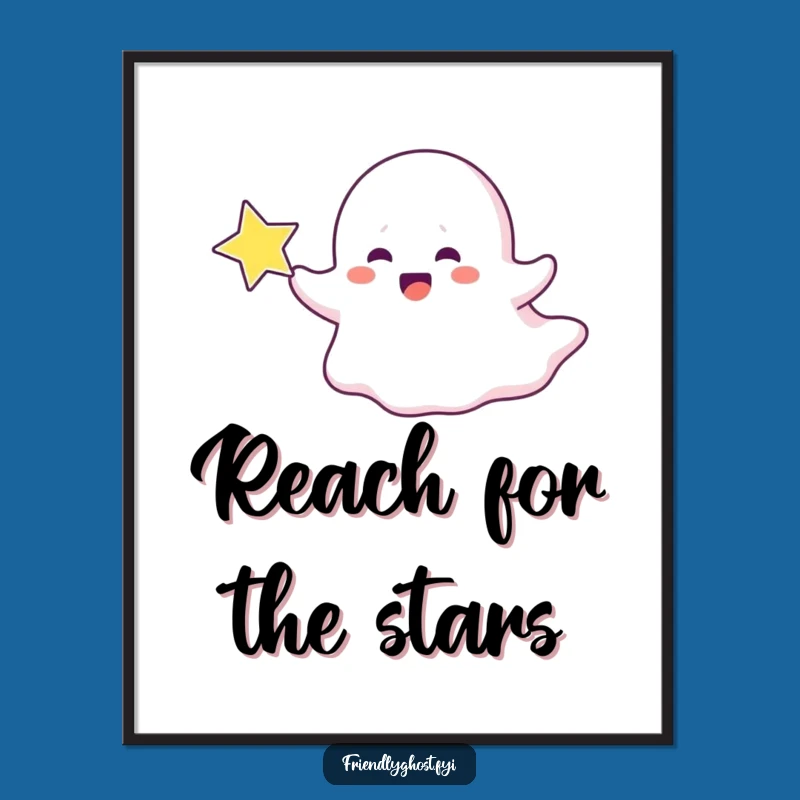 Free Printable Wall Art: Ghost Chasing Star Funny Halloween Downloadable Art