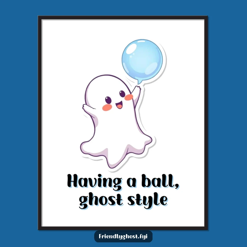 Free Printable Wall Art: Mischievous Ghost & Bubble Fun - Funny Downloadable Decor