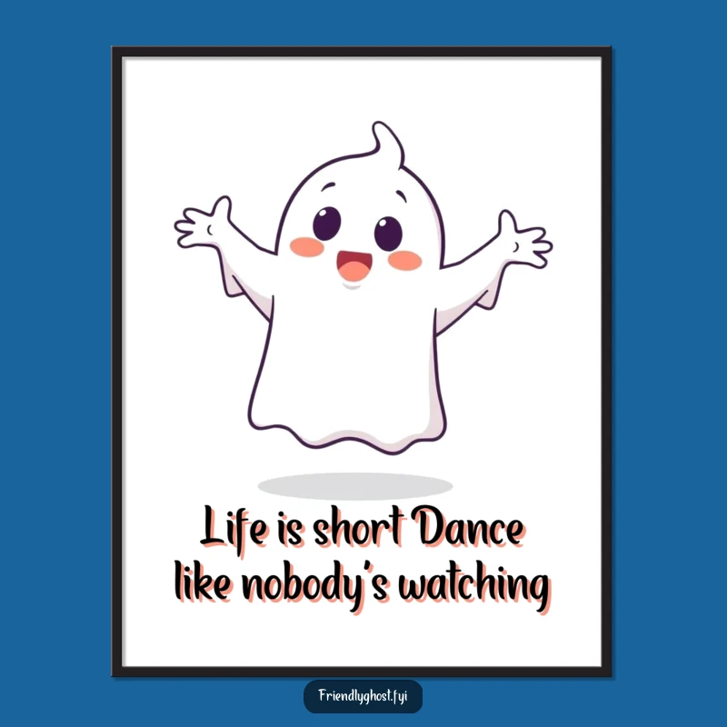 Free Printable Wall Art: Playful Ghost Dance Art for a Fun Home Vibe