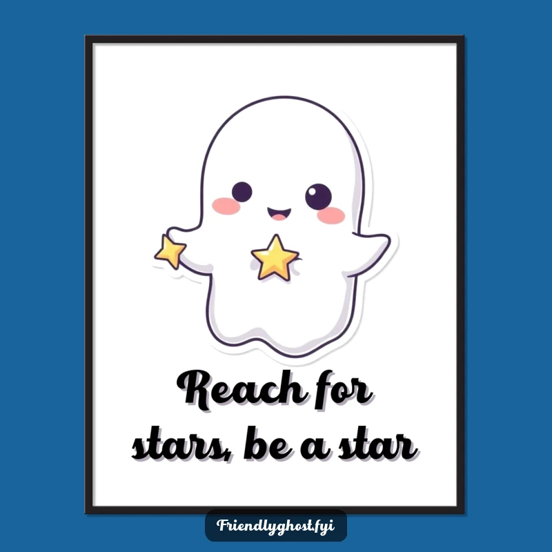 Free Printable Wall Art: Playful Ghost & Star Decor for a Magical, Funny Space