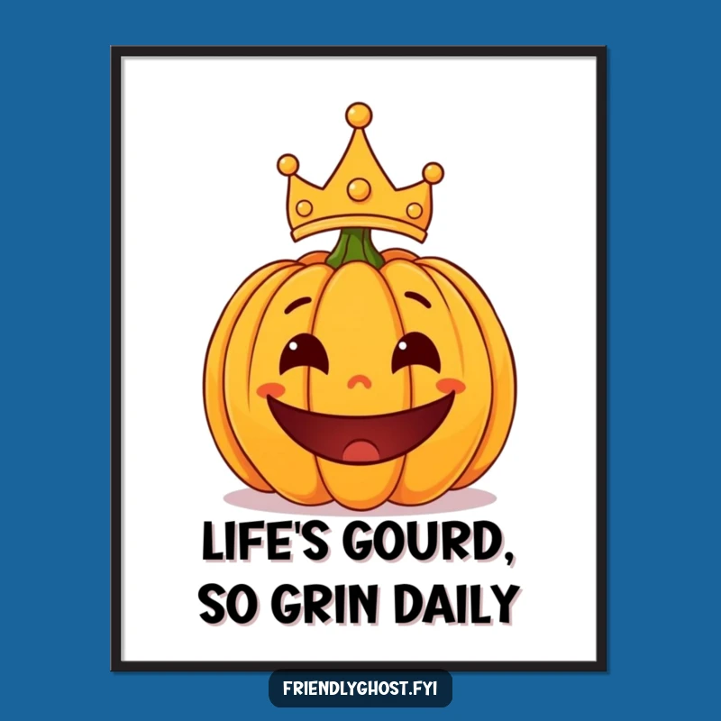 Free Printable Wall Art: Surprised Pumpkin King Funny Downloadable Decor