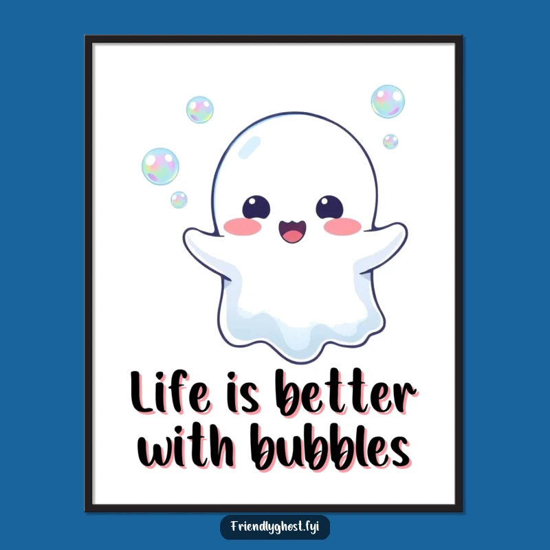 Funny Free Printable Wall Art: Bubbling Ghost, Downloadable Decor!