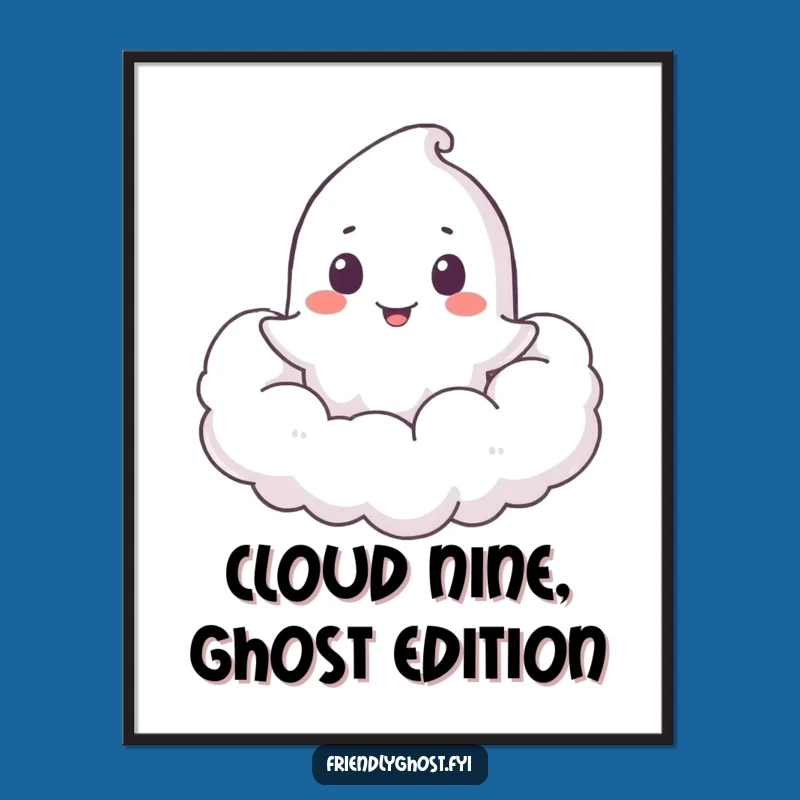 Funny Free Printable Wall Art: Ghost Cloud Peek, Downloadable Decor!