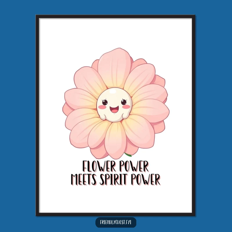 Funny Ghost Flower Peek Free Printable Wall Art - Quirky Downloadable Decor!
