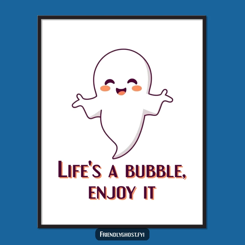 Free Printable Wall Art: Ghost Hugging Bubble Downloadable Art