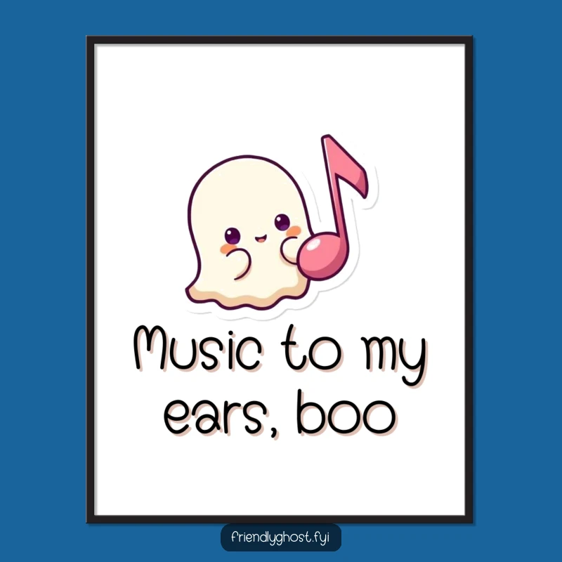 Free Printable Shy Ghost Music Wall Art - Funny Downloadable Decor
