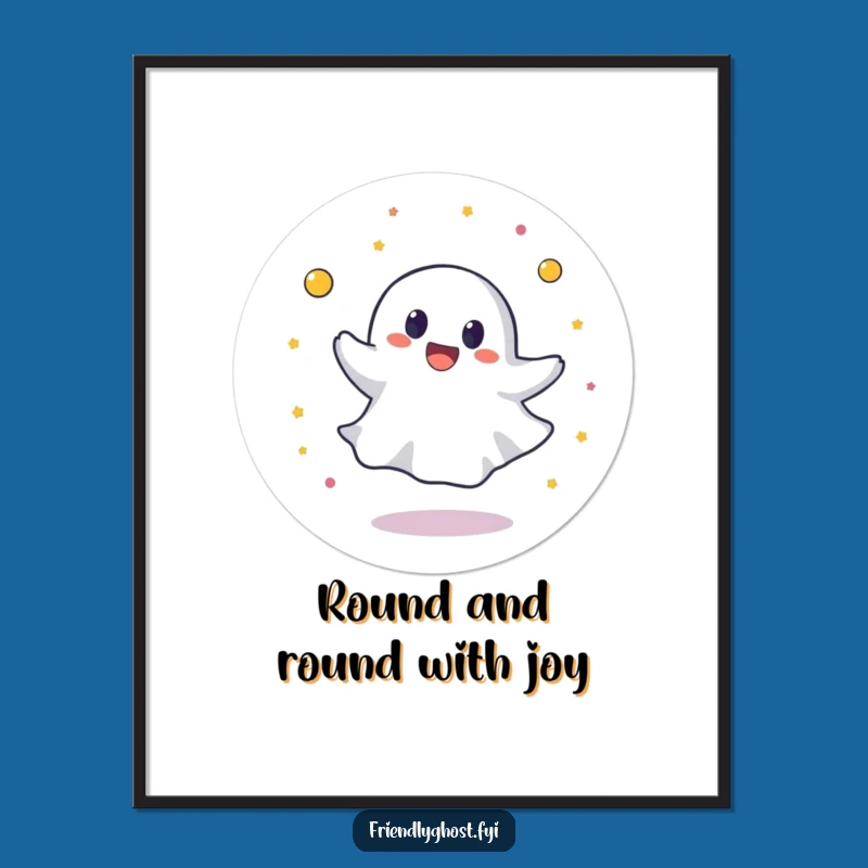 Free Printable Wall Art: Joyful Spinning Ghost Downloadable Decor