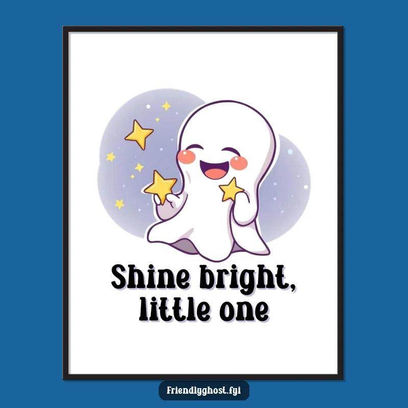 Funny Free Printable Wall Art: Ghost Child Starry Giggle Decor