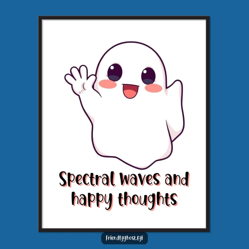 Free Printable Ghostly Wave Wall Art - Funny Ghosty Downloadable Gift