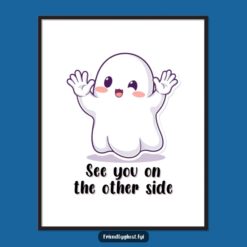 Waving Ghost Free Printable Wall Art - Cheerful Downloadable Decor!