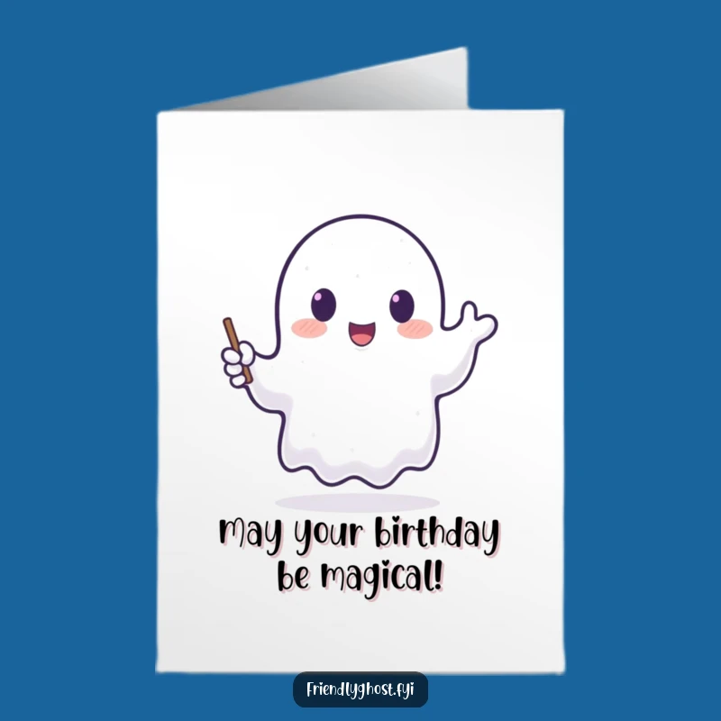 Free Printable Ghost Wand Birthday Card - Magical Fun Downloadable Gift