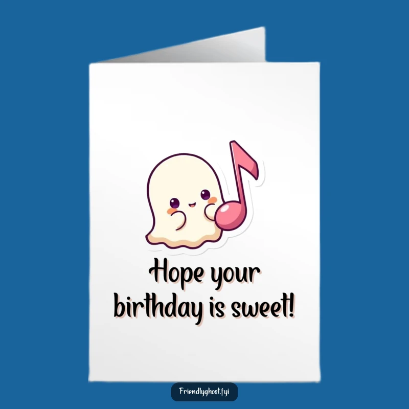 Free Printable Shy Ghost Birthday Card - Funny Musical Downloadable Gift