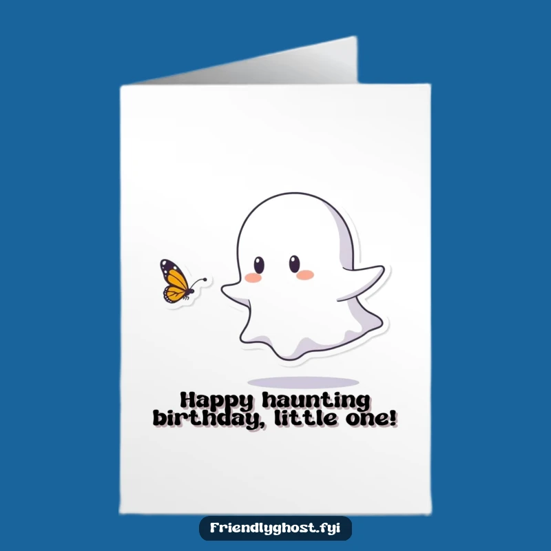 Free Printable Funny Birthday Card: Ghost Butterfly Chase Delightful Downloadable