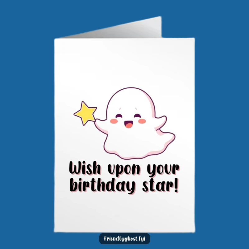Free Printable Birthday Card: Ghost Chasing Star Funny Downloadable Gift