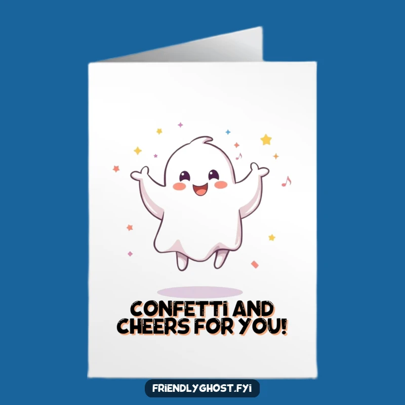 Free Printable Ghost Confetti Congrats Card - Funny Ghosty Downloadable Gift