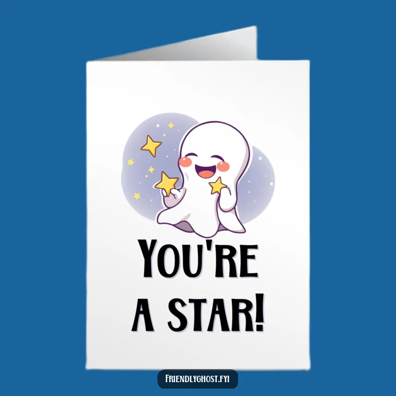 Free Printable Congrats Card: Ghost's Star Giggle Funny Gift