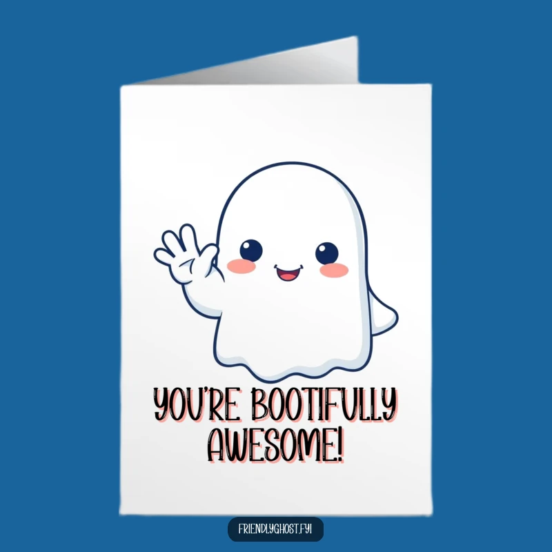 Free Printable Congrats Card: Ghost's Wave Goodbye Funny Downloadable