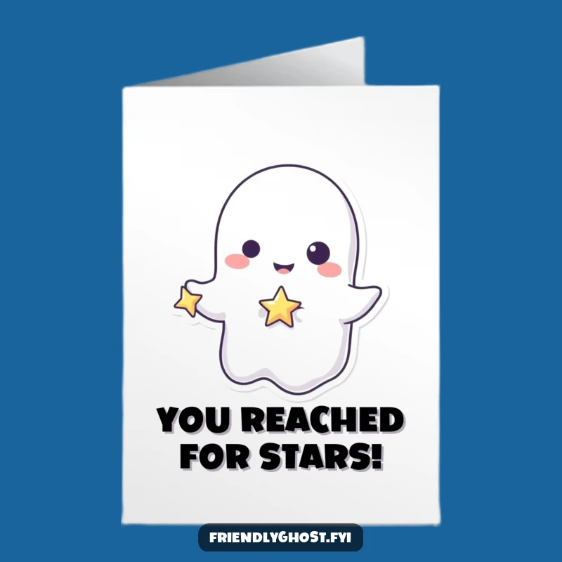 Free Printable Congrats Card: Ghost & Star for Playful, Funny Achievements