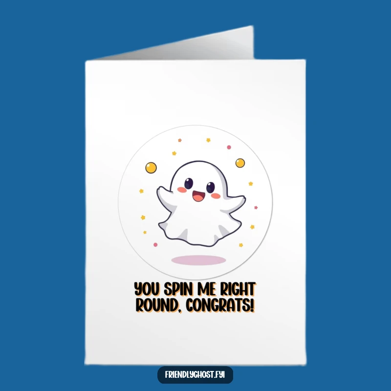 Free Printable Congrats Card: Spinning Ghost Joy Downloadable Gift