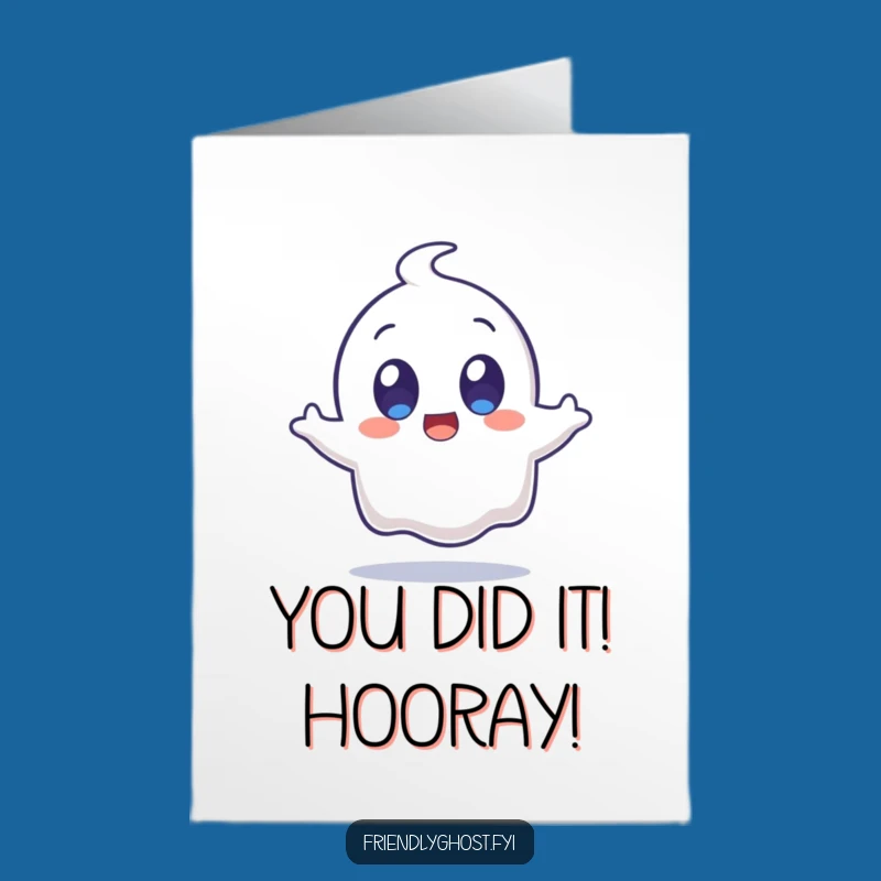 Free Printable Congratulations Card: Surprised Ghost Jump! Hilarious Downloadable Greeting