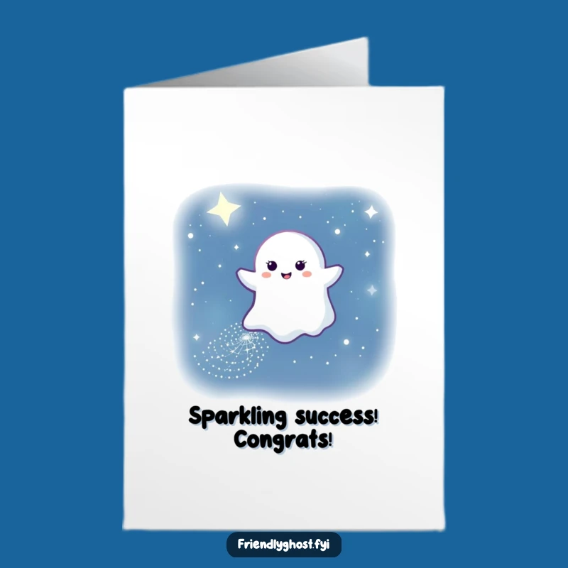Free Printable Congrats Card: Sparkling Ghost Night Sky Funny Downloadable Gift