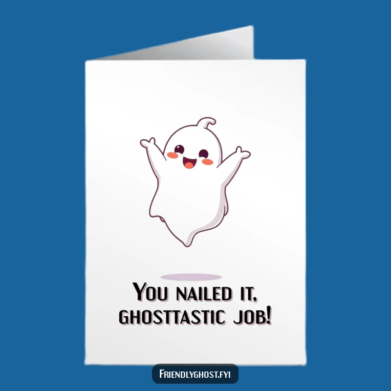 Free Printable Congrats Card: Funny Ghost Somersault, Amazing Downloadable Gift!