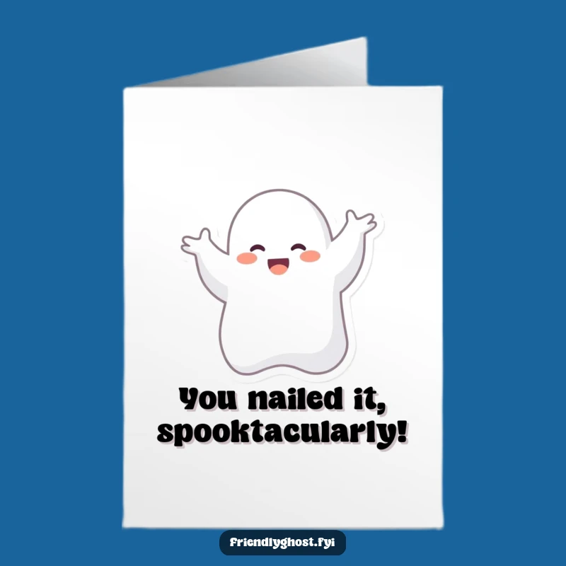 Free Printable Congrats Card: Giggling Ghost Silly Dance Party Downloadable Greeting