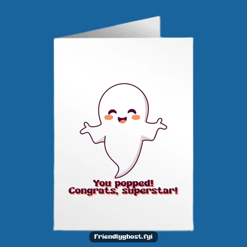 Free Printable Congrats Card: Ghost Bubble Hug Downloadable Gift
