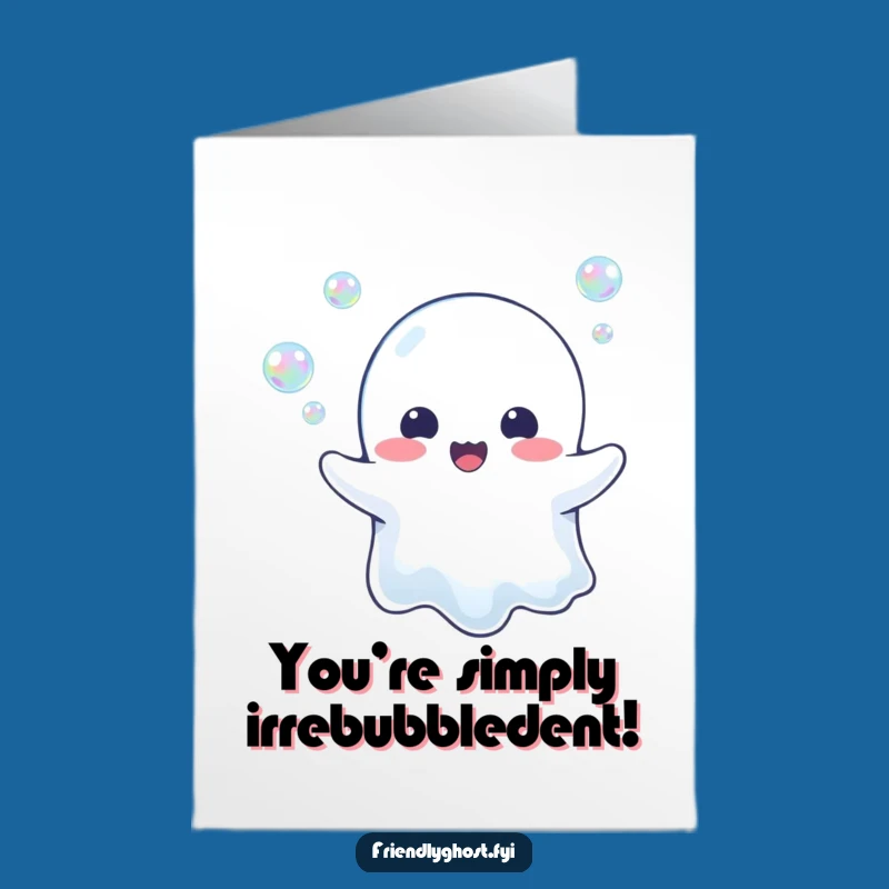 Free Printable Congrats Card: Happy Bubbling Ghost, Fun Downloadable!