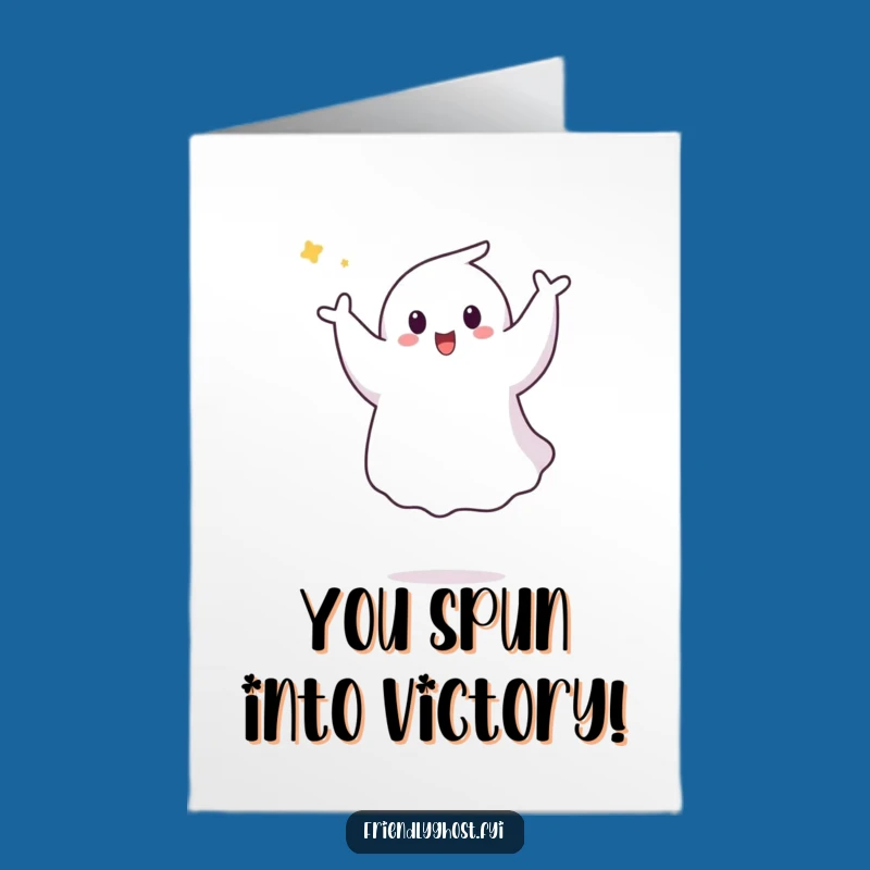 Free Printable Congrats Card: Dancing Ghost Pirouette, Joyful Gift!