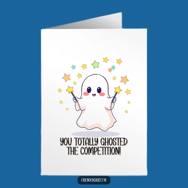 Free Printable Congrats Card: Star Juggling Ghost, Hilarious DIY Downloadable Gift