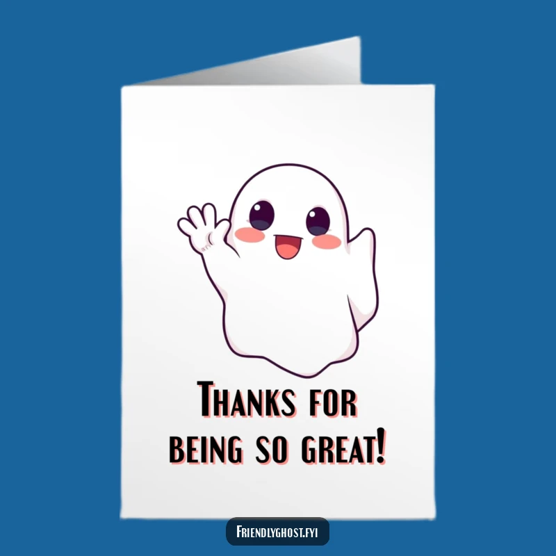 Free Printable Ghost Farewell Thank You Card - Funny Ghosty Downloadable Gift
