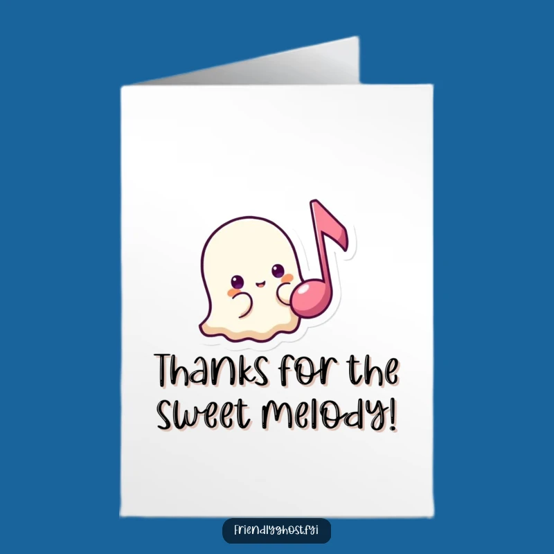 Free Printable Shy Ghost Thank You Card - Funny Musical Downloadable Gift