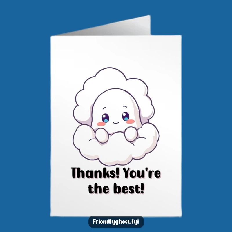 Free Printable Thank You Card: Curious Ghost, Funny Ghost Downloadable Gift