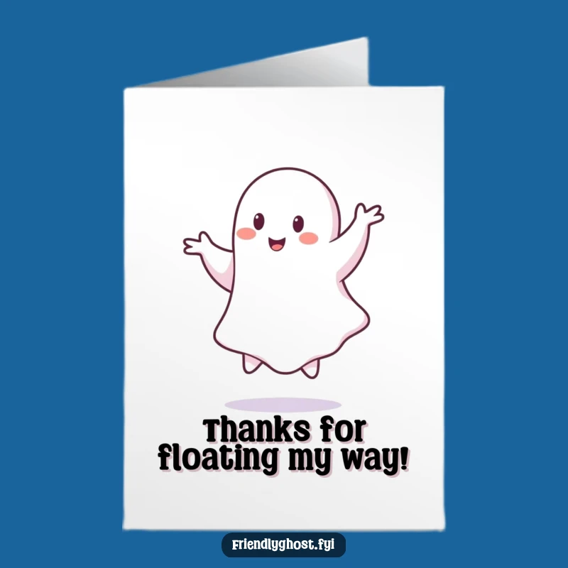 Free Printable Thank You Card: Playful Ghost Pirouette - Funny Downloadable Gratitude Gift