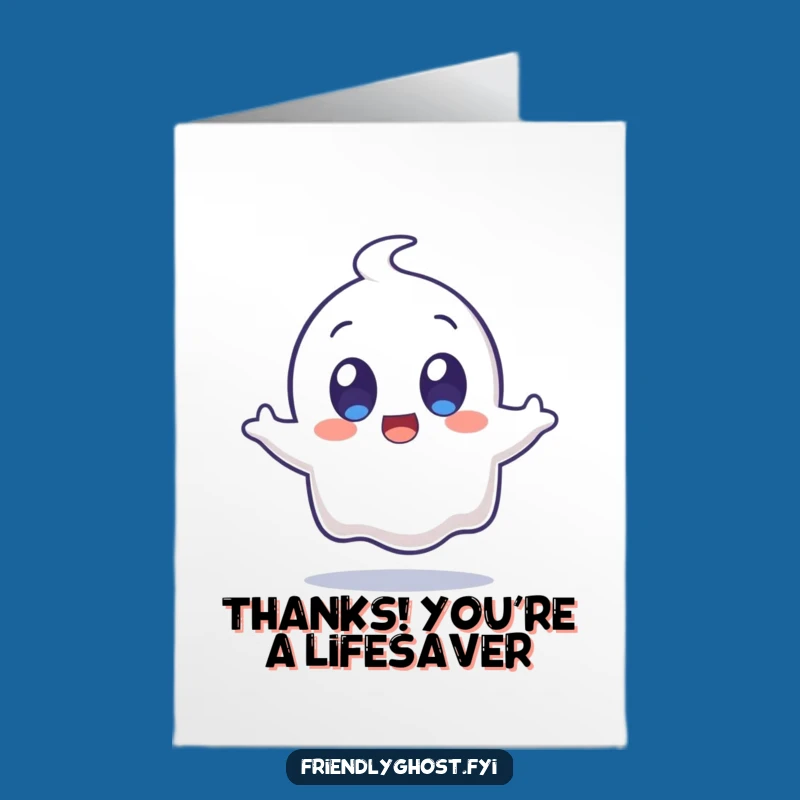 Funny Free Printable Thank You Card: Surprised Ghost Jump! Unique Downloadable Gift