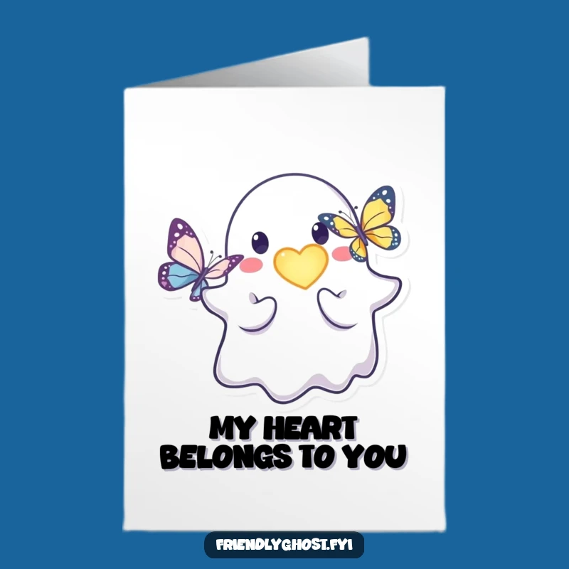 Free Printable Thank You Card: Ghost Heart Butterfly - Grateful Downloadable Gift