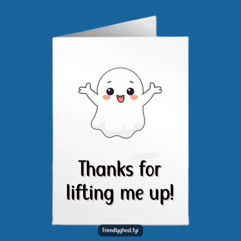 Thank You Happy Ghost Card Free Printable: Gratefully Floating Downloadable Gift