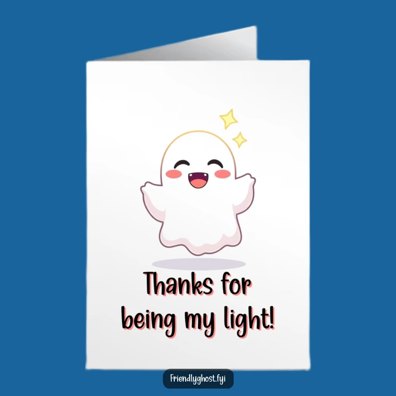 Free Printable Ghost Light Thank You Card - Sparkling Downloadable Gratitude