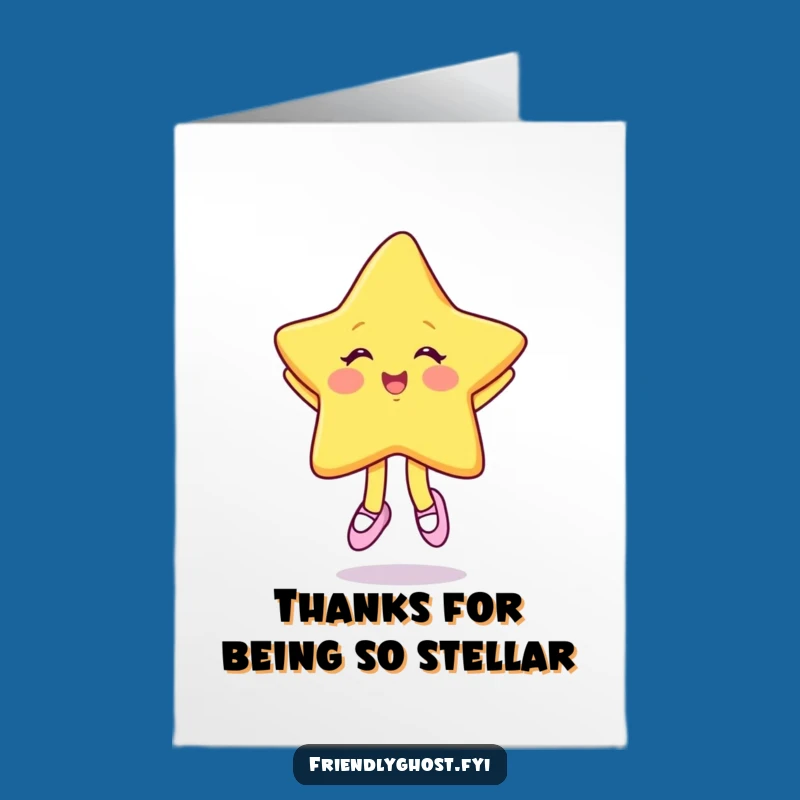 Free Printable Thank You Card: Giggling Star - Funny Downloadable Gratitude!
