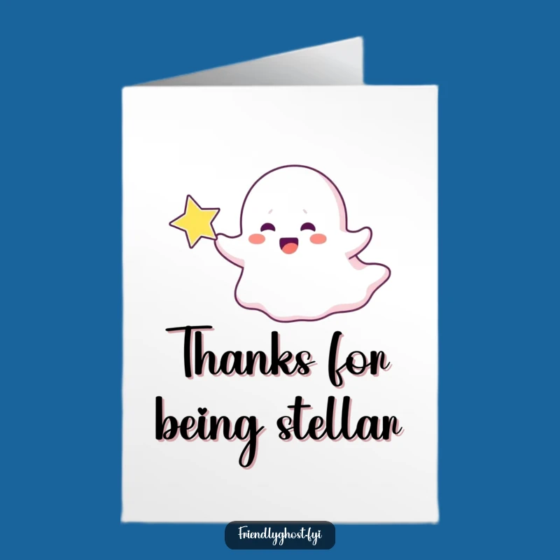 Free Printable Thank You Card: Ghost Chasing Star Funny Downloadable Gift