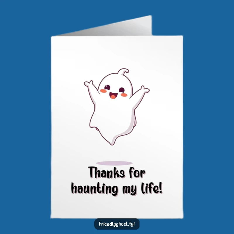 Free Printable Thank You Card: Funny Ghost Somersault, Unique Downloadable Gift!