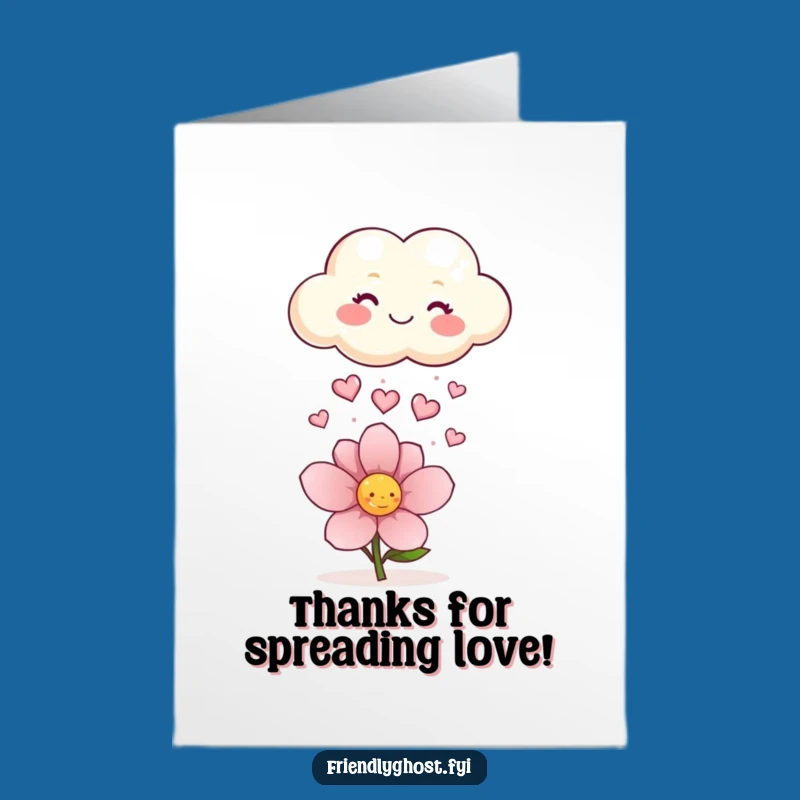 Free Printable Thank You Card: Heart Raining Cloud, Sweet DIY Downloadable Gift