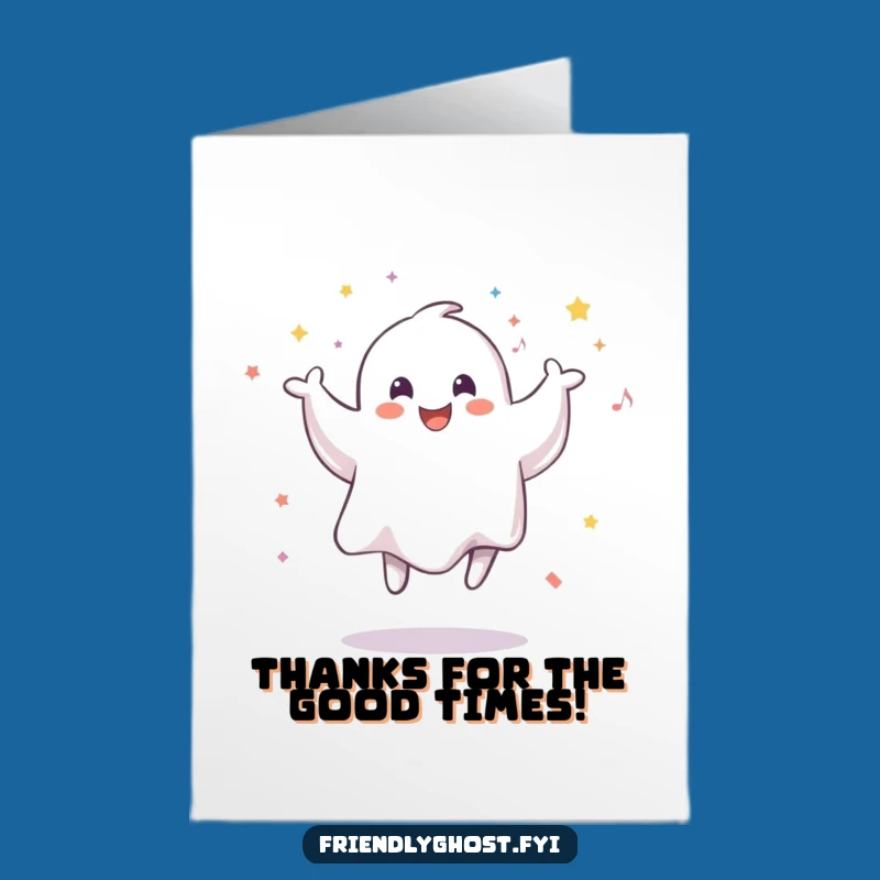 Free Printable Ghost Celebration Thank You Card - Funny Ghosty Downloadable Gift