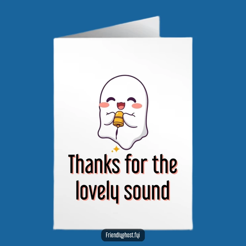 Free Printable Thank You Card: Ghost Rings Bell - Cheerful Thanks