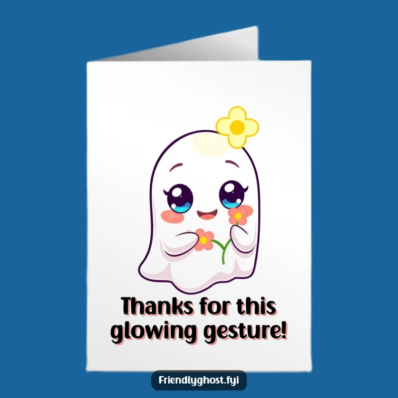 Free Printable Thank You Card: Ghost's Flower Gift, Heartfelt!