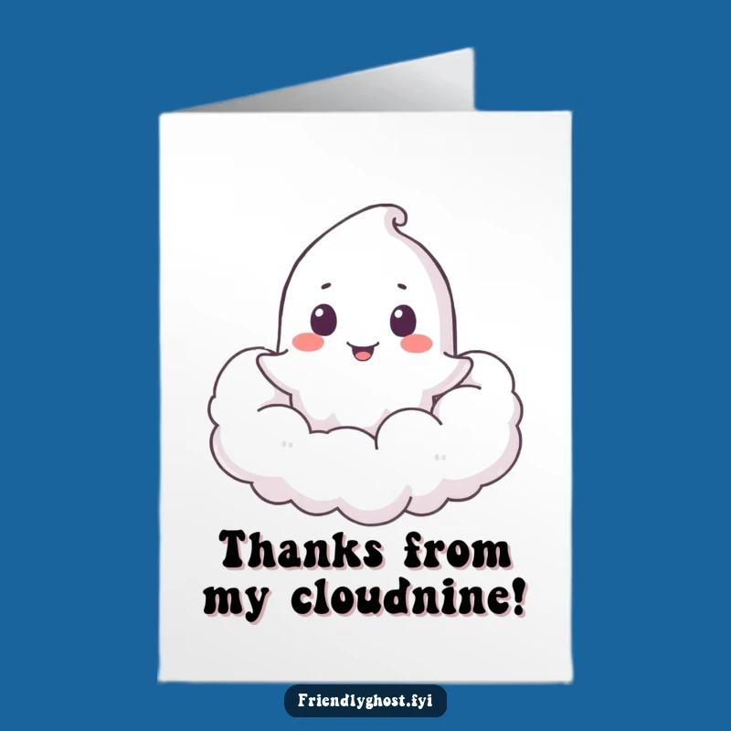 Free Printable Thank You Card: Ghost Cloud Peek, Sweet Thanks!