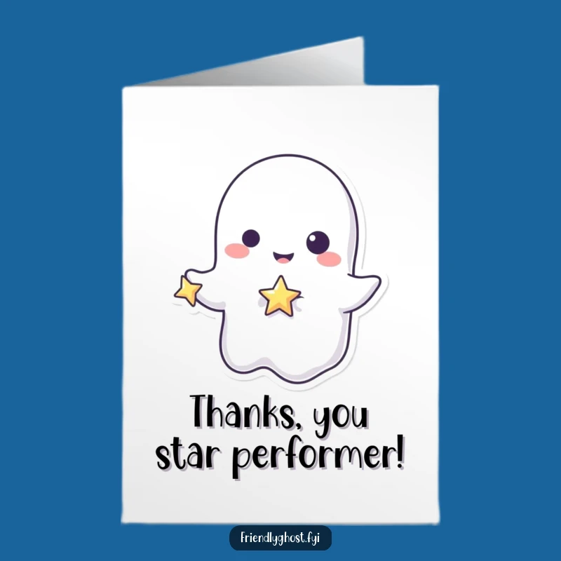 Free Printable Thank You Card: Ghost & Star for a Sparkling, Funny Thanks