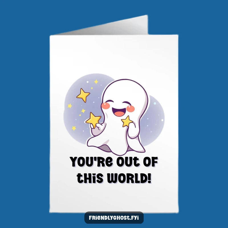Free Printable Thank You Card: Ghost's Starry Giggle Funny Gift